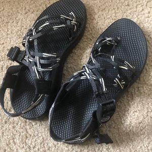 Black + White Chacos Size 8